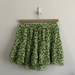 Floral Green Shorts